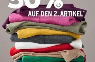 Ernstings Family: Fein Strick Super Sale 50 % auf den 2. Artikel