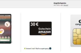 Congstar Allnet Flat Aktion mit Pixel 6a und 30E Amazon Gutschein