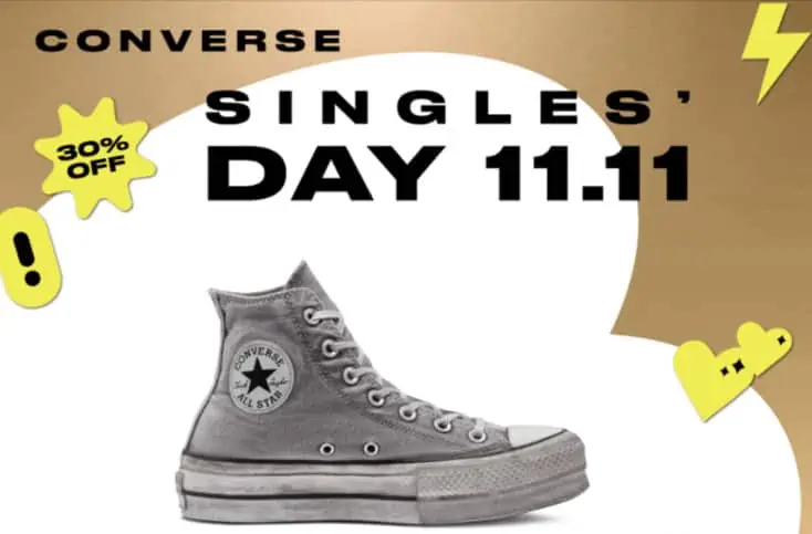 Converse Singles‘ Day: 30 % extra Rabatt