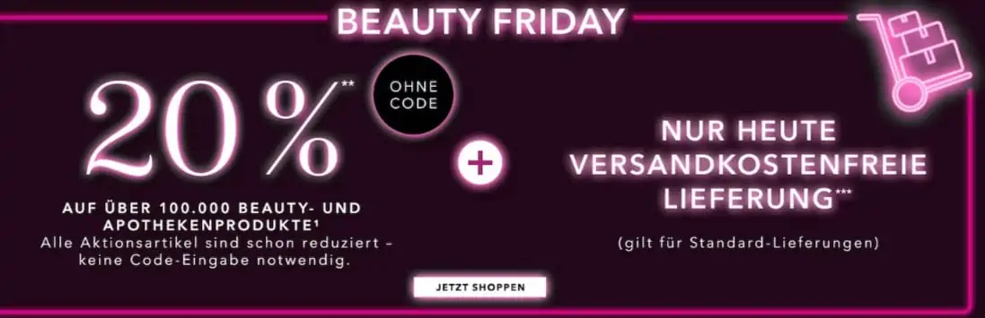 Douglas Black Friday: 20 % auf alles + Versandkostenfrei