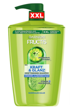 Garnier Fructis Kraft und Glanz kräftigendes Shampoo XXL gibt dem Haar Kraft