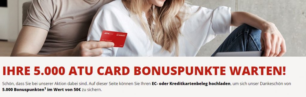 Ihre Atu Card Bonuspunkte Warten