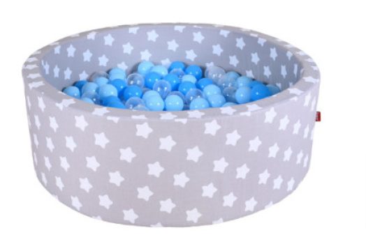 Knorrtoys Baellebad soft Grey white stars 300 balls soft blue blue transparent grau babymarkt de