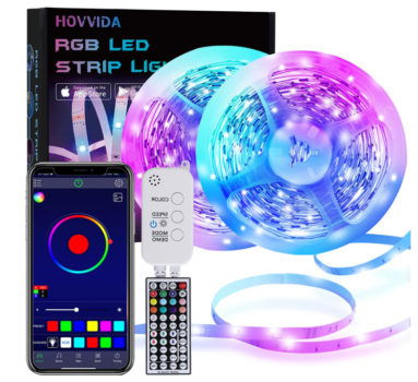 LED Strip HOVVIDA 20M Bluetooth LED Streifen RGB 5050 12V Wird von APP IR