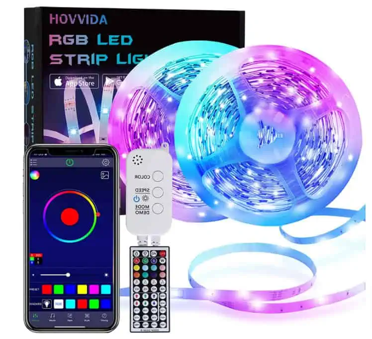 LED Strip, HOVVIDA 20M Bluetooth LED Streifen RGB 5050 12V für 10,89 € inkl. Prime-Versand (statt 16,00 €)