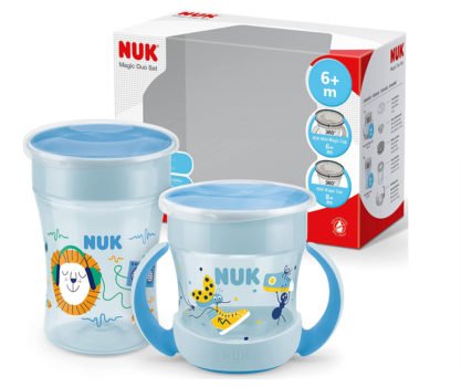 NUK Magic Cup Mini Magic Cup Trinklernbecher Duo Set   auslaufsicherer 360° Trinkrand   ab 6 Mona