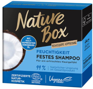 Nature Box Feuchtigkeit Festes Shampoo mit Kokosnuss Oel Naturkosmetik Vegan 1er Pack 1 x 85g Amazon de Beauty