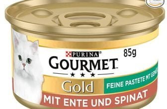 PURINA GOURMET Gold Feine Pastete mit Gemuese Katzenfutter nass mit Ente und Spinat 12er Pack 12 x 85g Amazon de Haustier