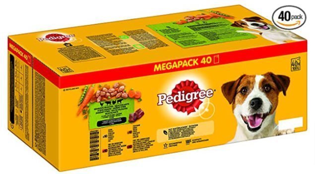 Pedigree Gemischte Selektion in Sauce – Hundenassfutter im Portionsbeutel – Hundefutter in Sauce mit Huhn – Rind – Truthahn Lamm – Grosspackung 40 x 100g Amazon de Haustier