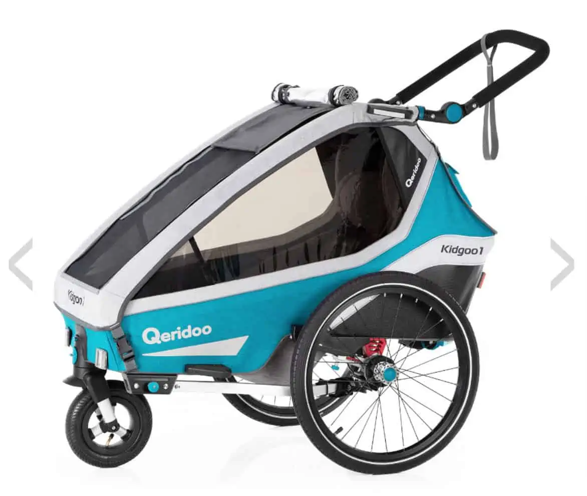 Qeridoo® Kinderfahrradanhänger Kidgoo1 Petrol für 293,93 € inkl. Versand (statt 444,94 €)