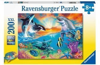 Ravensburger Kinderpuzzle 12900 Ozeanbewohner Unterwasser Puzzle fuer Kinder ab 8 Jahren mit 200 Teilen im XXL Format Amazon de Spielzeug