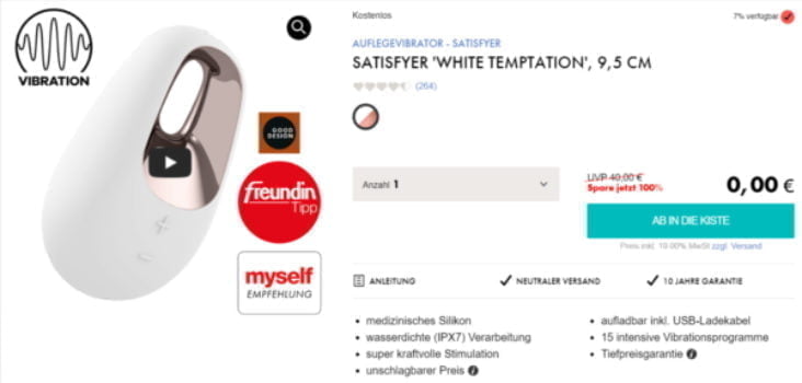 Satisfyer White Temptation Auflegevibrator e1669064112505