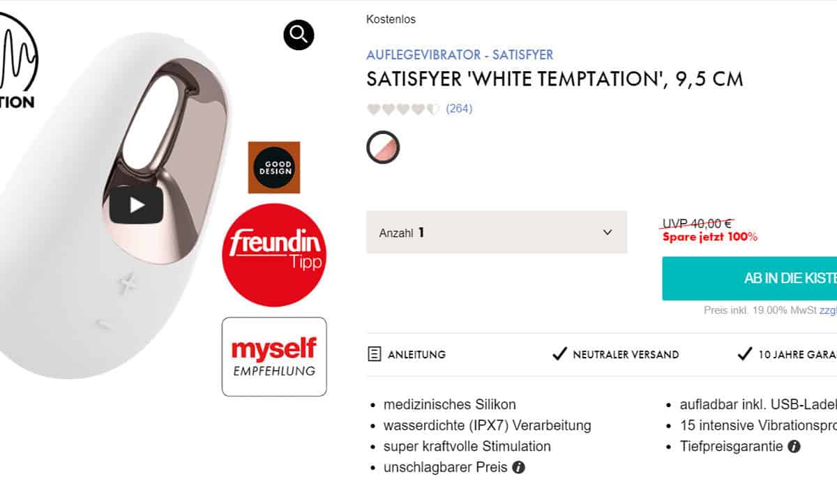 Satisfyer White Temptation Auflegevibrator