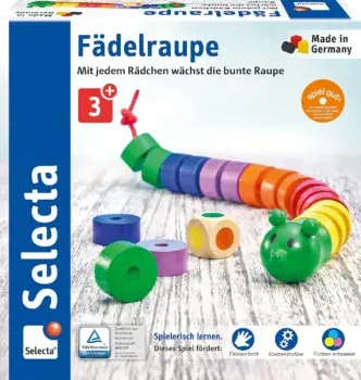 Selecta 63005 Fädelraupe - Würfel- und Fädelspiel