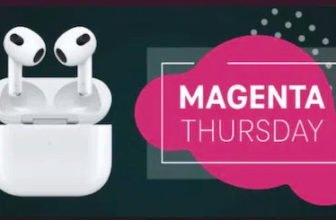 Telekom Magenta Apple AirPods 3 Generation mit MagSafe Ladecase Kopfhoerer