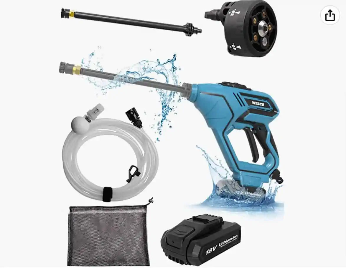 WESCO Akku-Hochdruckreiniger für 54,93 € inkl. Prime-Versand (statt 100,00 €)