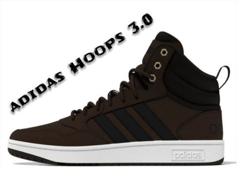 adidas Sneaker Hoops 3 0 Mid WTR dunkelbraun schwarz Fussball Shop