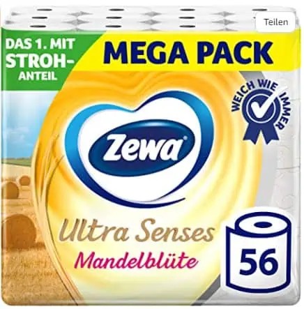 Zewa Ultra Senses Toilettenpapier 7x 8 Rollen ab 23,69€ inkl. Prime-Versand (statt 32,00 €)
