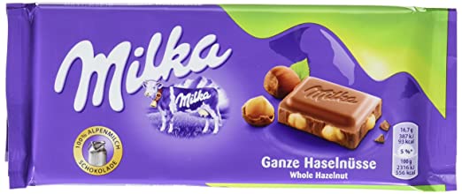 Milka Schokolade, Ganze Haselnuss, 100g (Prime)