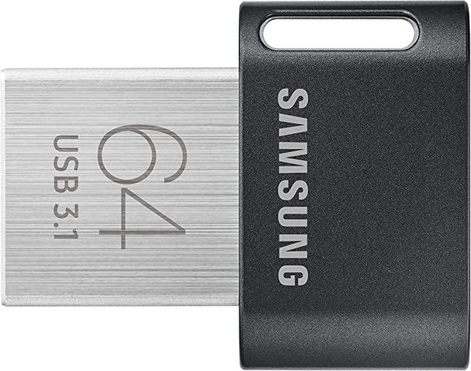 Samsung USB-Stick Typ-A FIT Plus (MUF-64AB/APC), 64 GB, 300 MB/s Lesen, 30 MB/s, USB 3.1 Flash Drive mit Schlüsselring (Amazon Prime)