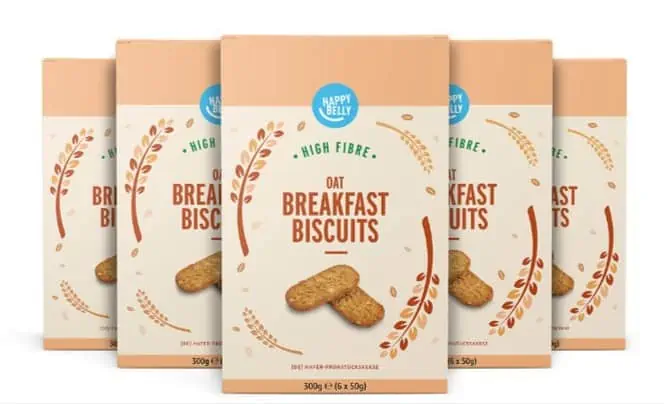 Happy Belly – Hafer-Frühstückskekse, 5 x 300 g ab 6,39 €