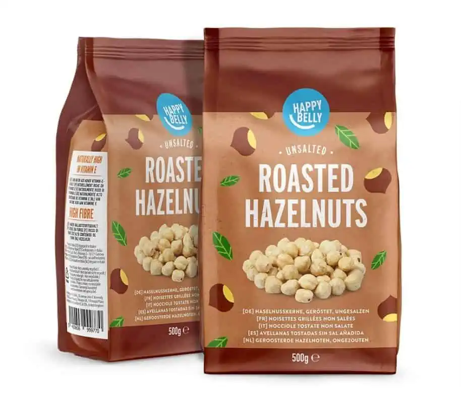 Happy Belly Haselnusskerne geröstet & ungesalzen 4 x 500 g ab 12,97 € inkl. Prime-Versand (statt 24,70 €)