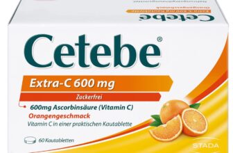 Cetebe Extra C 600 mg Nahrungsergaenzungsmittel mit hochdosiertem Vitamin C Ascorbinsaeure mit Or