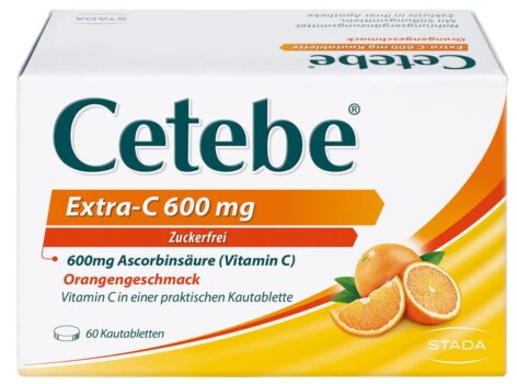 Cetebe Extra C 600 mg Nahrungsergaenzungsmittel mit hochdosiertem Vitamin C Ascorbinsaeure mit Or