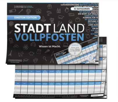 DENKRIESEN Stadt Land VOLLPFOSTEN® Wissen ist Macht Einstein Edition   Familienspiel   Partyspie