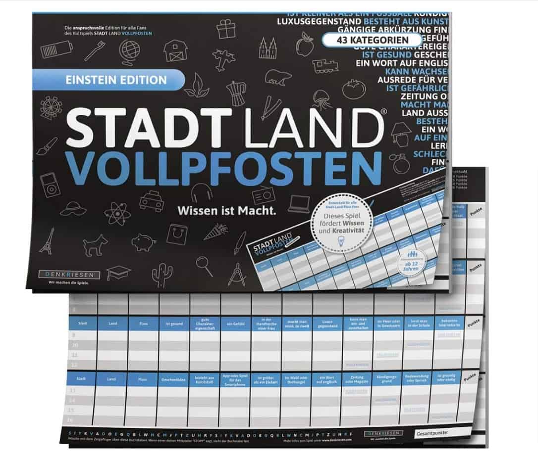 Denkriesen Stadt Land Vollpfosten® Wissen Ist Macht Einstein Edition Familienspiel Partyspie