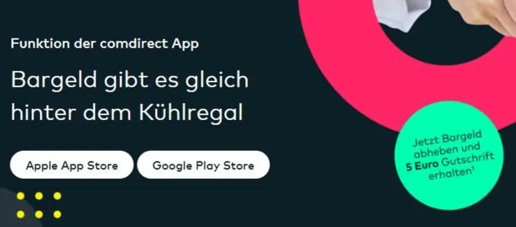 [Comdirect Kunden] Bargeld mit der Comdirect App abheben und 5,00 € Gutschrift bekommen