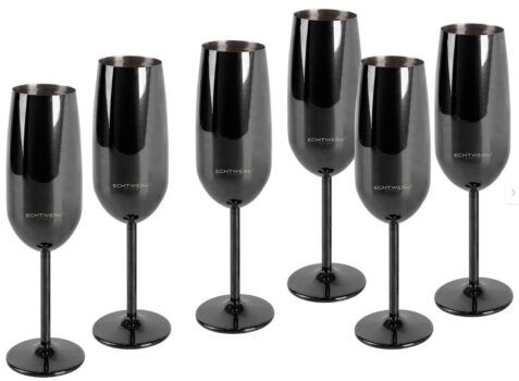 Echtwerk Champagnerglas 6er Set aus Edelstahl