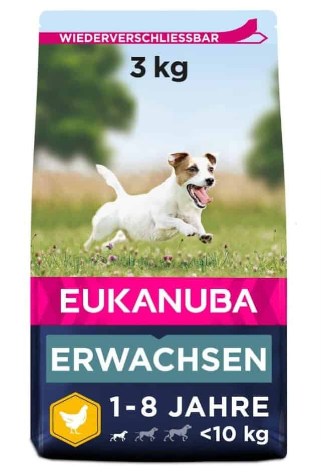 Eukanuba Hundefutter Mit Frischem Huhn Fuer Kleine Rassen Premium Trockenfutter Fuer Ausgewachsene Hu