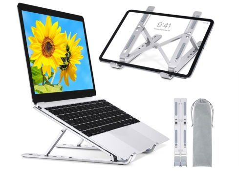 Glangeh Laptop Staender Hoehenverstellbar Tragbar Faltbar Laptop Stand Aluminium Laptopstaender mit B