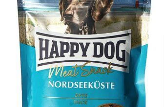 Happy Dog 60699 Meat Snack Nordseekueste Leckerli fuer Sensible Hunde aus getrocknetem Entenfleisc