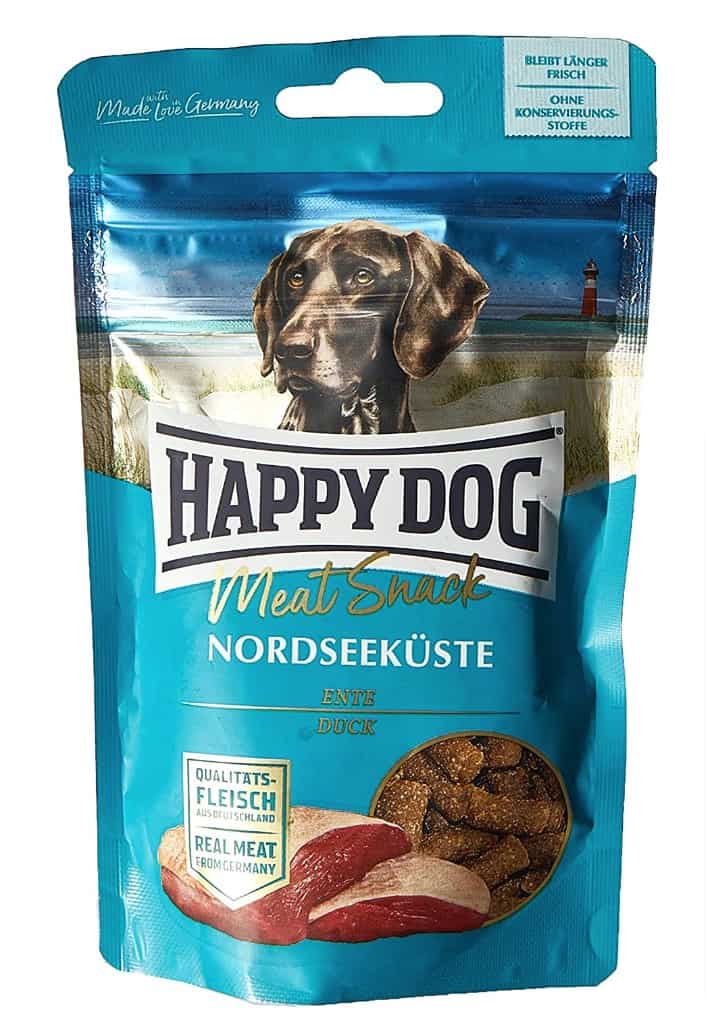 Happy Dog 60699 Meat Snack Nordseekueste Leckerli Fuer Sensible Hunde Aus Getrocknetem Entenfleisc