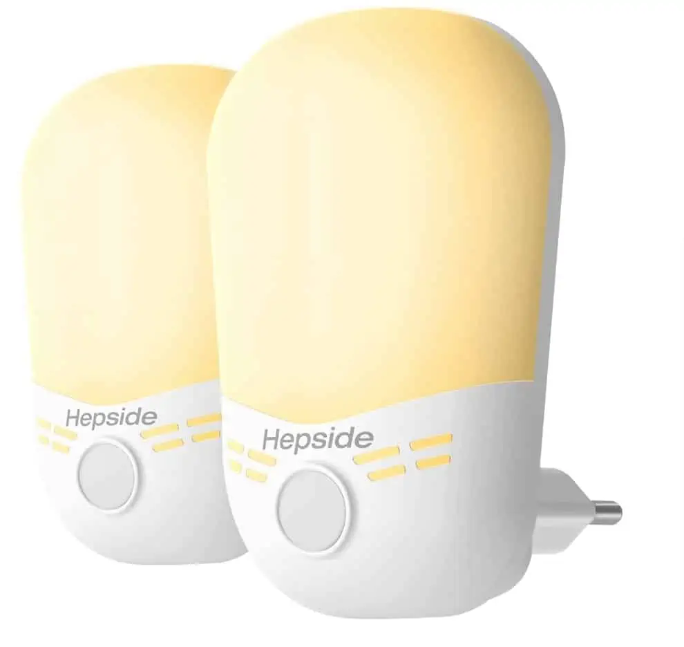 Hepside Nachtlicht Steckdose, [2 Stück] Nachtlicht Kinder mit Dämmerungssensor für 6,99 € inkl. Prime-Versand