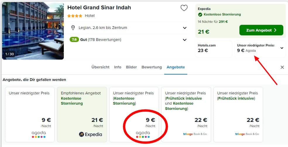 Hotel Grand Sinar Indah Legian Indonesien Www Trivago De