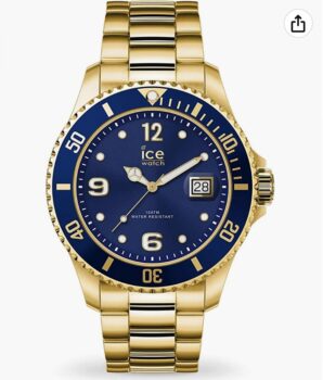 Ice Watch ICE steel Gold blue Gold Herren Unisexuhr mit Metallarmband 016761 Medium   Amazon