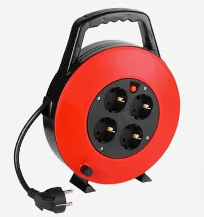 Indoor Kabeltrommel 7 5M Farbe Schwarz Rot – Von Vivanco