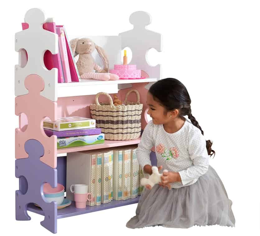 Kidkraft 14415 Puzzle Buecherregal Fuer Kinder In Pastellfarben Kinderzimmermoebel Und Regal Buecherregal Mit 3 Boeden Amazon De Kueche Haushalt Wohnen