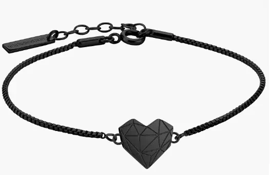 Liebeskind Berlin Herz-Armband LJ-0616-B-17 aus Edelstahl in schwarz