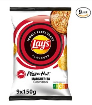 Lay s Pizza Hut Margherita – Knusprig gewuerzte Kartoffelchips fuer eine gelungene Party 9 x 150 g Amazon de Lebensmittel Getraenke