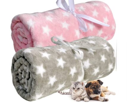 LeerKing Hundedecke Katzendecke 2er Pack Schlafdecke waschbar Welpendecke Tierdecke fuer Sofa und Tie