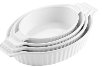 MALACASA Serie Bake.Bake teilig Set Porzellan Backform Kuchenform Brotbackform Teller Suppentell