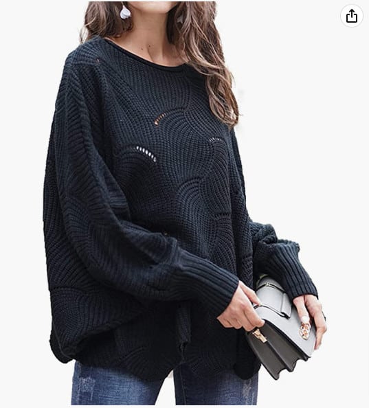 Mixidon Strickpullover Damen Oversize Pullover Schulterfrei Damen Laessiger Pullover