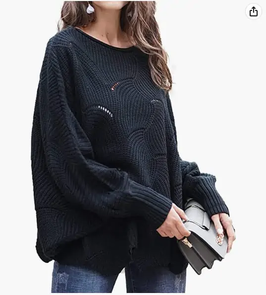 MIXIDON Strickpullover Damen Oversize Pullover Schulterfrei Damen Lässiger Pullover ab 12,49 € inkl. Prime-Versand (statt 24,99 €)