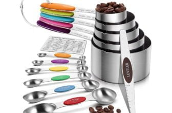 Messbecher und Loeffel Set 13 teilig Messbecher Set mit 5 Edelstahl Messbechern 6 magnetischen Mess