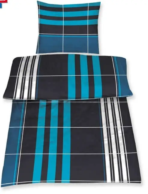 Microfaser-Bettwäsche – petrol – Karo – 135×200 cm ab 6,99 € bei Abholung