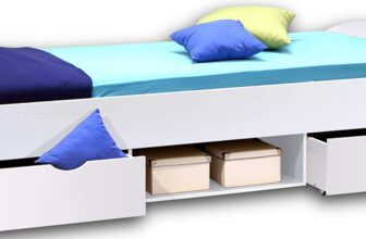 NEMO Modernes Einzelbett mit 2x Schubkaesten 90 x 200 cm Praktisches Jugendzimmer Kojenbett in Weiss